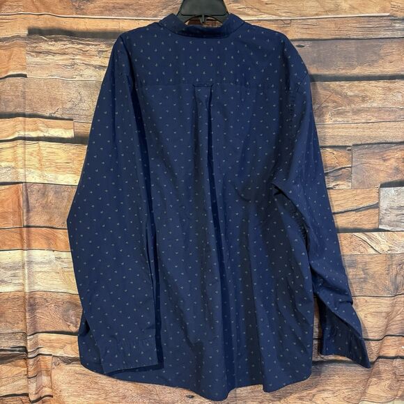 Saddlebred Shirt 3XLT Men Blue Floral Long Sleeve Button Down Classic Fit Holly - Picture 4 of 6